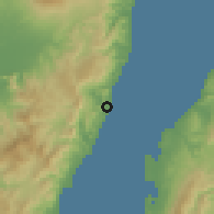 Shaded relief of the 60 km around Guihulngan, drawn from the GMTED2010 grid