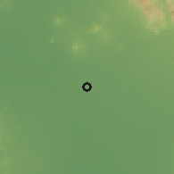 Shaded relief of the 59 km around Guimba, drawn from the GMTED2010 grid