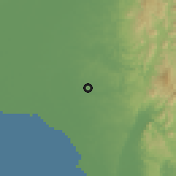 Shaded relief of the 59 km around Guyong, drawn from the GMTED2010 grid