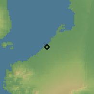 Shaded relief of the 59 km around Halayhay, drawn from the GMTED2010 grid