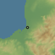 Shaded relief of the 60 km around Himamaylan, drawn from the GMTED2010 grid