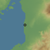 Shaded relief of the 60 km around Hinigaran, drawn from the GMTED2010 grid