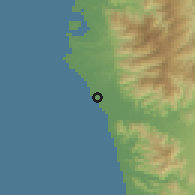 Shaded relief of the 59 km around Iba, drawn from the GMTED2010 grid