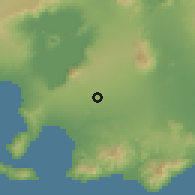 Shaded relief of the 59 km around Ibaan, drawn from the GMTED2010 grid
