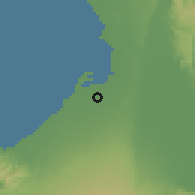 Shaded relief of the 59 km around Imus, drawn from the GMTED2010 grid