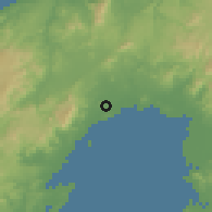 Shaded relief of the 60 km around Ipil, drawn from the GMTED2010 grid