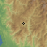 Shaded relief of the 59 km around Itogon, drawn from the GMTED2010 grid