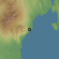 Shaded relief of the 60 km around Astorga, drawn from the GMTED2010 grid