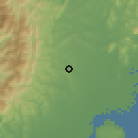 Shaded relief of the 60 km around Janiuay, drawn from the GMTED2010 grid