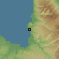 Shaded relief of the 60 km around Jasaan, drawn from the GMTED2010 grid