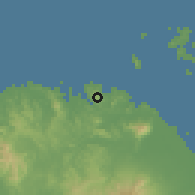 Shaded relief of the 59 km around Jose Panganiban, drawn from the GMTED2010 grid