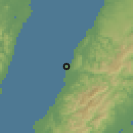 Shaded relief of the 60 km around Asturias, drawn from the GMTED2010 grid