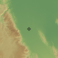 Shaded relief of the 60 km around Kalawag, drawn from the GMTED2010 grid