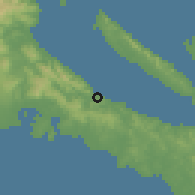 Shaded relief of the 59 km around Atimonan, drawn from the GMTED2010 grid