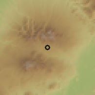 Shaded relief of the 60 km around Kibangay, drawn from the GMTED2010 grid