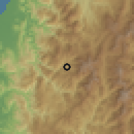 Shaded relief of the 59 km around Kibungan, drawn from the GMTED2010 grid