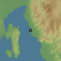 Shaded relief of the 60 km around Kingking, drawn from the GMTED2010 grid