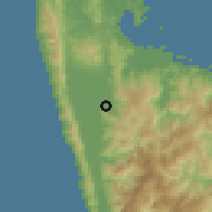 Shaded relief of the 60 km around Kitcharao, drawn from the GMTED2010 grid