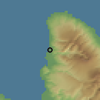 Shaded relief of the 60 km around Lagonglong, drawn from the GMTED2010 grid