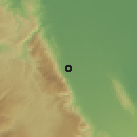 Shaded relief of the 60 km around Laguilayan, drawn from the GMTED2010 grid