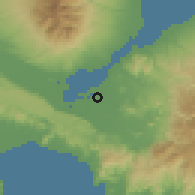 Shaded relief of the 60 km around Lala, drawn from the GMTED2010 grid