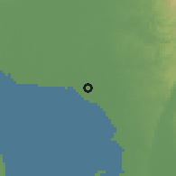 Shaded relief of the 59 km around Lambakin, drawn from the GMTED2010 grid