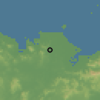 Shaded relief of the 60 km around Lanot, drawn from the GMTED2010 grid