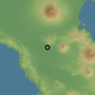Shaded relief of the 60 km around Baao, drawn from the GMTED2010 grid