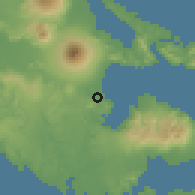 Shaded relief of the 60 km around Legazpi, drawn from the GMTED2010 grid