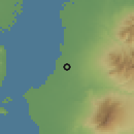Shaded relief of the 60 km around Bacolod, drawn from the GMTED2010 grid