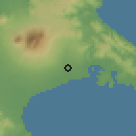 Shaded relief of the 59 km around Lucena, drawn from the GMTED2010 grid