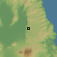 Shaded relief of the 59 km around Lumban, drawn from the GMTED2010 grid