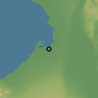 Shaded relief of the 59 km around Bacoor, drawn from the GMTED2010 grid