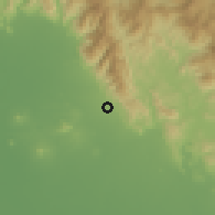 Shaded relief of the 59 km around Lupao, drawn from the GMTED2010 grid