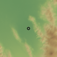 Shaded relief of the 60 km around Lutayan, drawn from the GMTED2010 grid