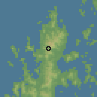 Shaded relief of the 60 km around Bacuit, drawn from the GMTED2010 grid
