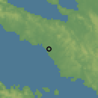 Shaded relief of the 59 km around Macalelon, drawn from the GMTED2010 grid