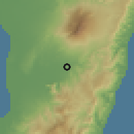 Shaded relief of the 60 km around Magallon, drawn from the GMTED2010 grid