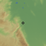 Shaded relief of the 60 km around Maganoy, drawn from the GMTED2010 grid
