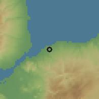 Shaded relief of the 60 km around Maigo, drawn from the GMTED2010 grid