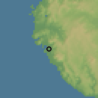 Shaded relief of the 60 km around Bacuyangan, drawn from the GMTED2010 grid