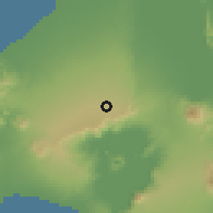 Shaded relief of the 59 km around Malabag, drawn from the GMTED2010 grid