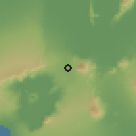 Shaded relief of the 59 km around Malaking Pulo, drawn from the GMTED2010 grid