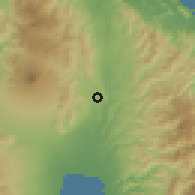 Shaded relief of the 60 km around Malandag, drawn from the GMTED2010 grid