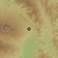 Shaded relief of the 60 km around Malaybalay, drawn from the GMTED2010 grid