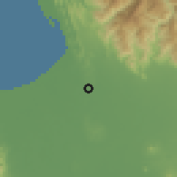 Shaded relief of the 59 km around Manaoag, drawn from the GMTED2010 grid