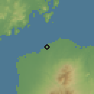 Shaded relief of the 60 km around Manapla, drawn from the GMTED2010 grid