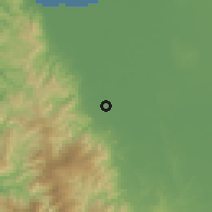Shaded relief of the 59 km around Mangatarem, drawn from the GMTED2010 grid