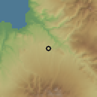 Shaded relief of the 60 km around Manolo Fortich, drawn from the GMTED2010 grid