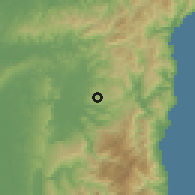 Shaded relief of the 59 km around Baggao, drawn from the GMTED2010 grid
